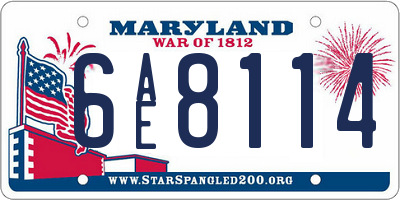 MD license plate 6AE8114