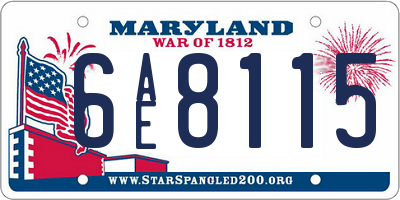 MD license plate 6AE8115