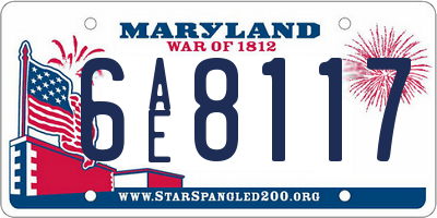 MD license plate 6AE8117