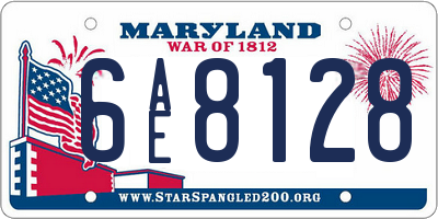 MD license plate 6AE8128