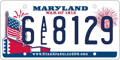 MD license plate 6AE8129