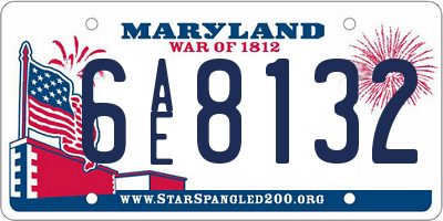 MD license plate 6AE8132
