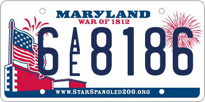 MD license plate 6AE8186
