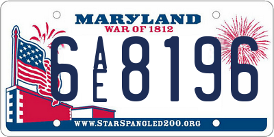 MD license plate 6AE8196