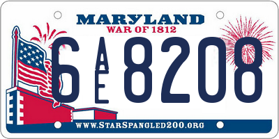 MD license plate 6AE8208