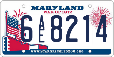 MD license plate 6AE8214