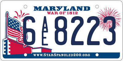 MD license plate 6AE8223