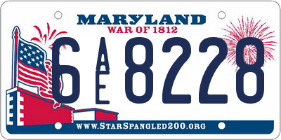MD license plate 6AE8228
