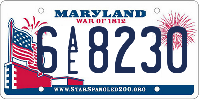 MD license plate 6AE8230