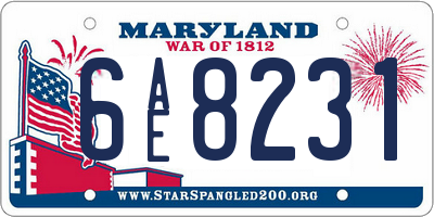 MD license plate 6AE8231