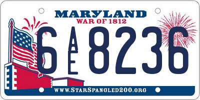 MD license plate 6AE8236