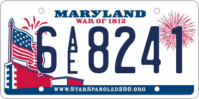 MD license plate 6AE8241