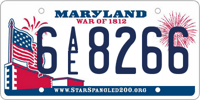 MD license plate 6AE8266