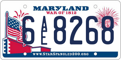 MD license plate 6AE8268