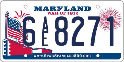 MD license plate 6AE8271