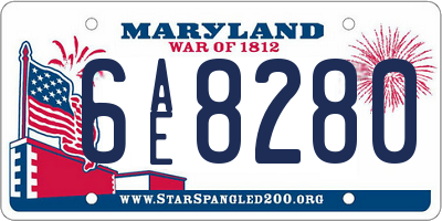 MD license plate 6AE8280