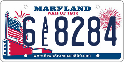 MD license plate 6AE8284