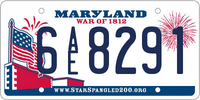 MD license plate 6AE8291