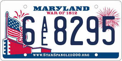 MD license plate 6AE8295