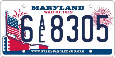 MD license plate 6AE8305