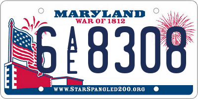 MD license plate 6AE8308