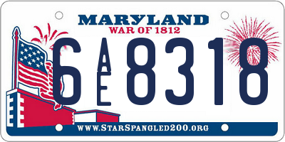 MD license plate 6AE8318