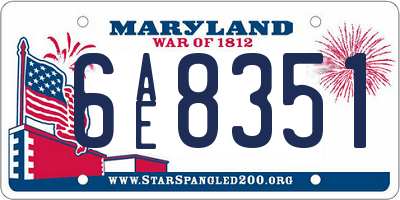 MD license plate 6AE8351