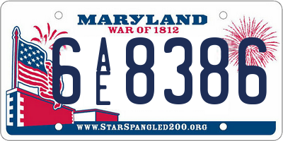 MD license plate 6AE8386