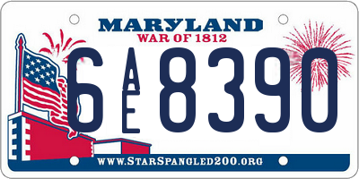 MD license plate 6AE8390