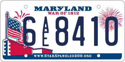 MD license plate 6AE8410