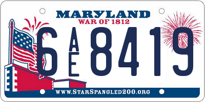 MD license plate 6AE8419