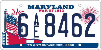 MD license plate 6AE8462