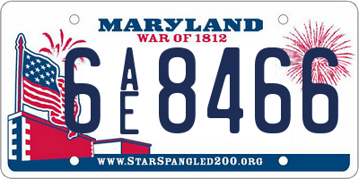 MD license plate 6AE8466
