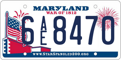 MD license plate 6AE8470