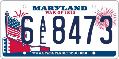MD license plate 6AE8473
