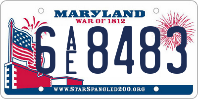 MD license plate 6AE8483