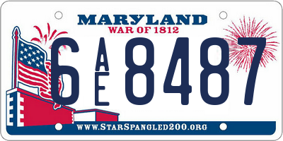 MD license plate 6AE8487