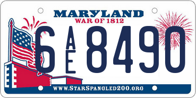MD license plate 6AE8490