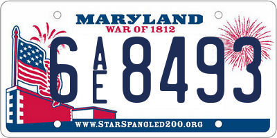 MD license plate 6AE8493