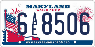 MD license plate 6AE8506