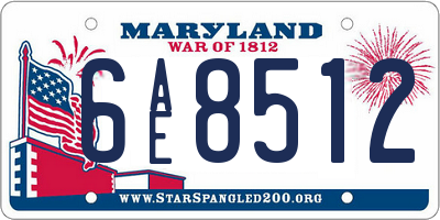 MD license plate 6AE8512