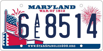 MD license plate 6AE8514