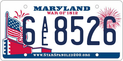 MD license plate 6AE8526