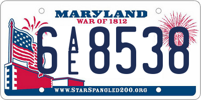 MD license plate 6AE8538