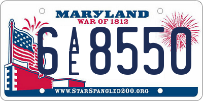 MD license plate 6AE8550