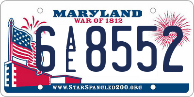 MD license plate 6AE8552