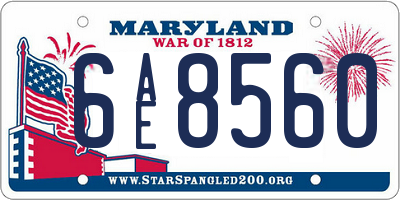 MD license plate 6AE8560