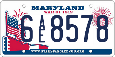 MD license plate 6AE8578