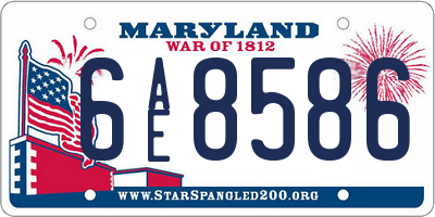 MD license plate 6AE8586