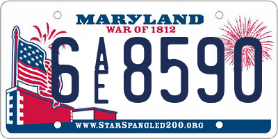 MD license plate 6AE8590